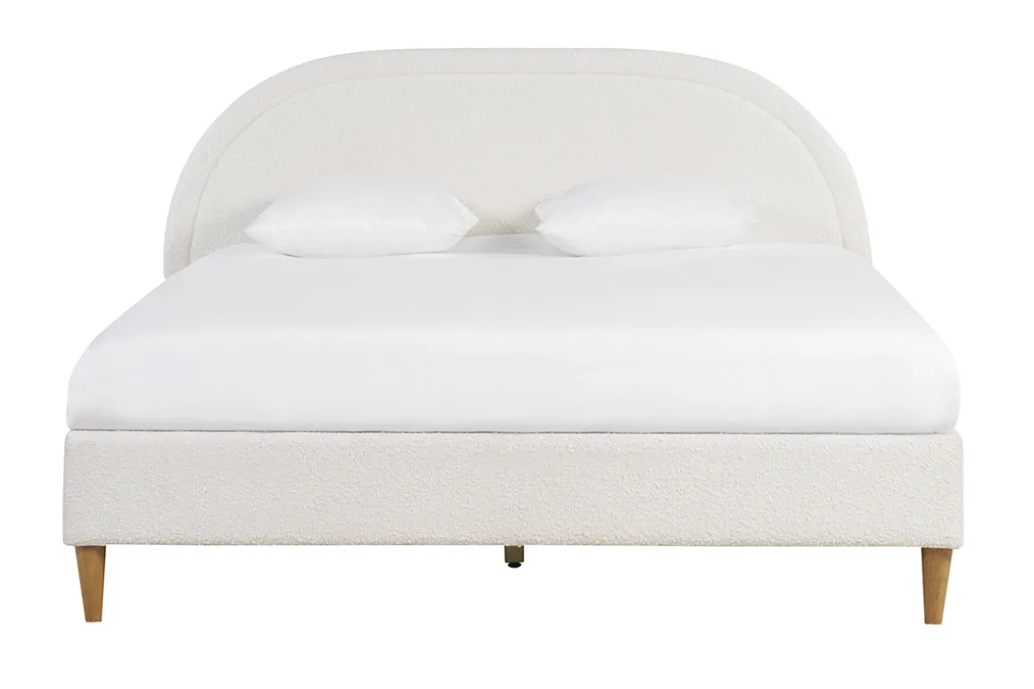 New Miliboo Cama doble 160 x 200 cm de borreguillo CHARLINE