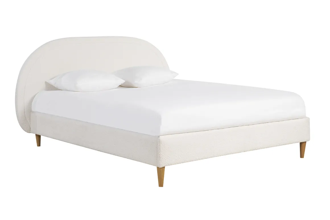 New Miliboo Cama doble 160 x 200 cm de borreguillo CHARLINE