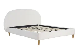 New Miliboo Cama doble 160 x 200 cm de borreguillo CHARLINE