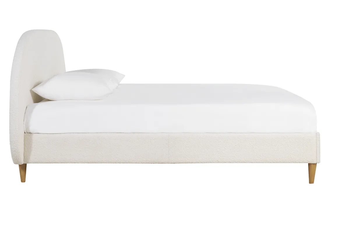 New Miliboo Cama doble 160 x 200 cm de borreguillo CHARLINE