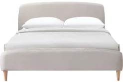 Store Miliboo Cama escandinava 140 x 200cm tejido beige NIELS