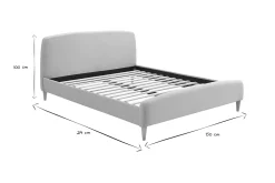 Store Miliboo Cama escandinava 140 x 200cm tejido beige NIELS