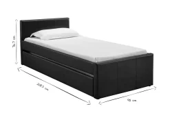 Shop Miliboo Cama nido 90 x 195 cm negro mate MACCO