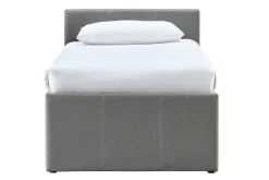 Clearance Miliboo Cama nido infantil 90 × 195 cm tela gris MACCO