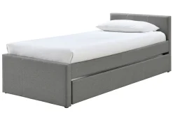 Clearance Miliboo Cama nido infantil 90 × 195 cm tela gris MACCO