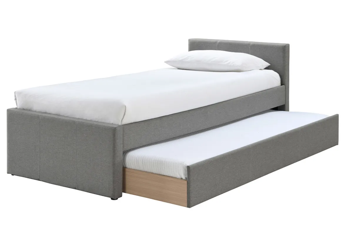 Clearance Miliboo Cama nido infantil 90 × 195 cm tela gris MACCO