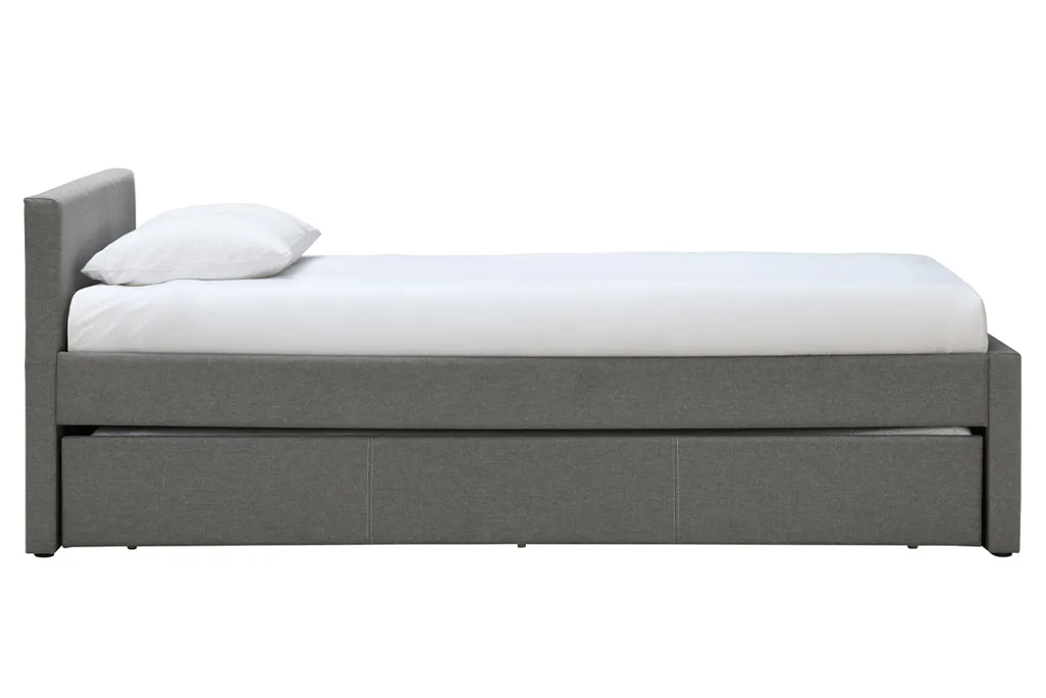Clearance Miliboo Cama nido infantil 90 × 195 cm tela gris MACCO