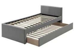 Clearance Miliboo Cama nido infantil 90 × 195 cm tela gris MACCO
