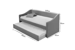 Outlet Miliboo Cama nido 190x90cm gris claro BEKKER