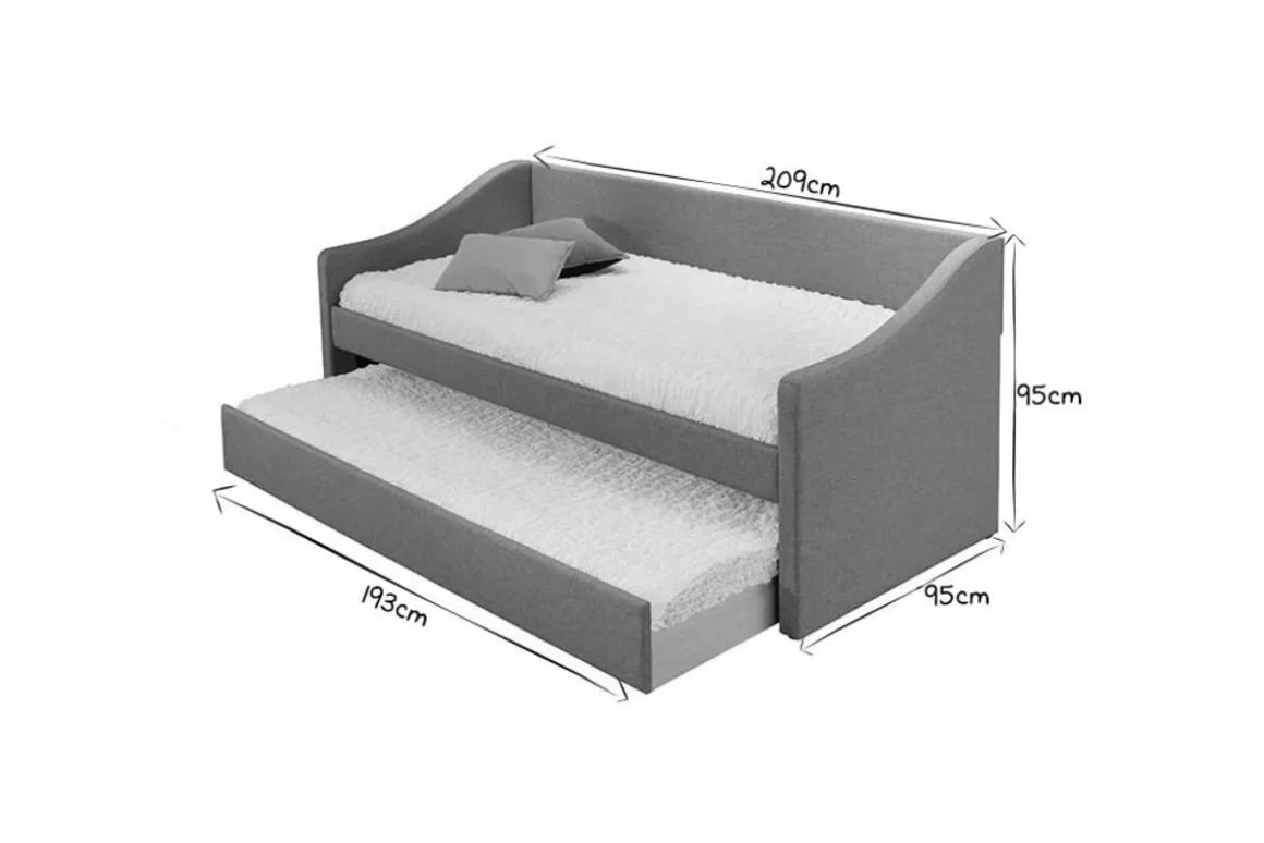 Outlet Miliboo Cama nido 190x90cm gris claro BEKKER