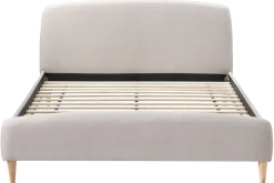 Clearance Miliboo Cama nórdica 160 x 200cm tejido beige NIELS