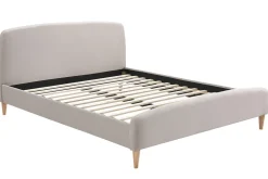 Clearance Miliboo Cama nórdica 160 x 200cm tejido beige NIELS
