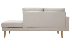 New Miliboo Chaise longue de tejido efecto aterciopelado texturizado beige 190 cm BERTILLE