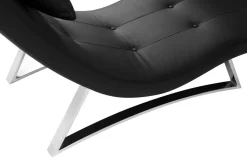 Fashion Miliboo Chaise longue diseño negro MONACO