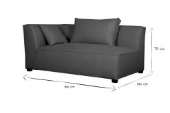 Shop Miliboo Chaise longue esquina izquierda gris antracita PLURIEL