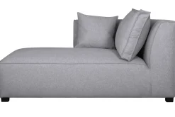 Outlet Miliboo Chaise longue esquina izquierda tejido gris perla PLURIEL