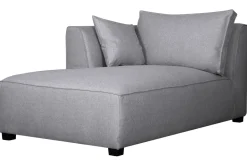 Outlet Miliboo Chaise longue esquina izquierda tejido gris perla PLURIEL