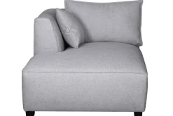 Outlet Miliboo Chaise longue esquina izquierda tejido gris perla PLURIEL