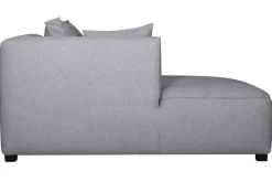 Outlet Miliboo Chaise longue esquina izquierda tejido gris perla PLURIEL
