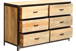 Outlet Miliboo Cómoda 6 cajones madera y metal INDUSTRIA
