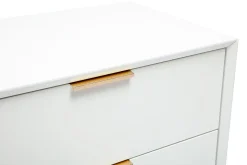 New Miliboo Cómoda blanca mate y metal dorado 6 cajones L120 cm GIANA