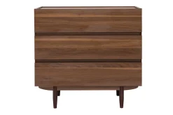 Store Miliboo Cómoda de 3 cajones de madera oscura 80 cm SANAA