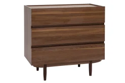 Store Miliboo Cómoda de 3 cajones de madera oscura 80 cm SANAA