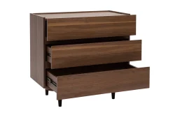 Store Miliboo Cómoda de 3 cajones de madera oscura 80 cm SANAA