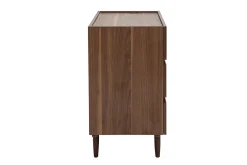 Store Miliboo Cómoda de 3 cajones de madera oscura 80 cm SANAA