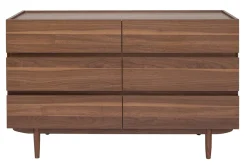 Store Miliboo Cómoda de 6 cajones de madera oscura 120 cm SANAA
