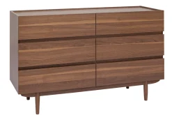 Store Miliboo Cómoda de 6 cajones de madera oscura 120 cm SANAA