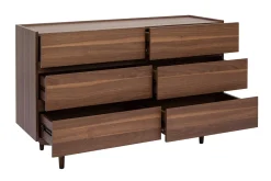Store Miliboo Cómoda de 6 cajones de madera oscura 120 cm SANAA