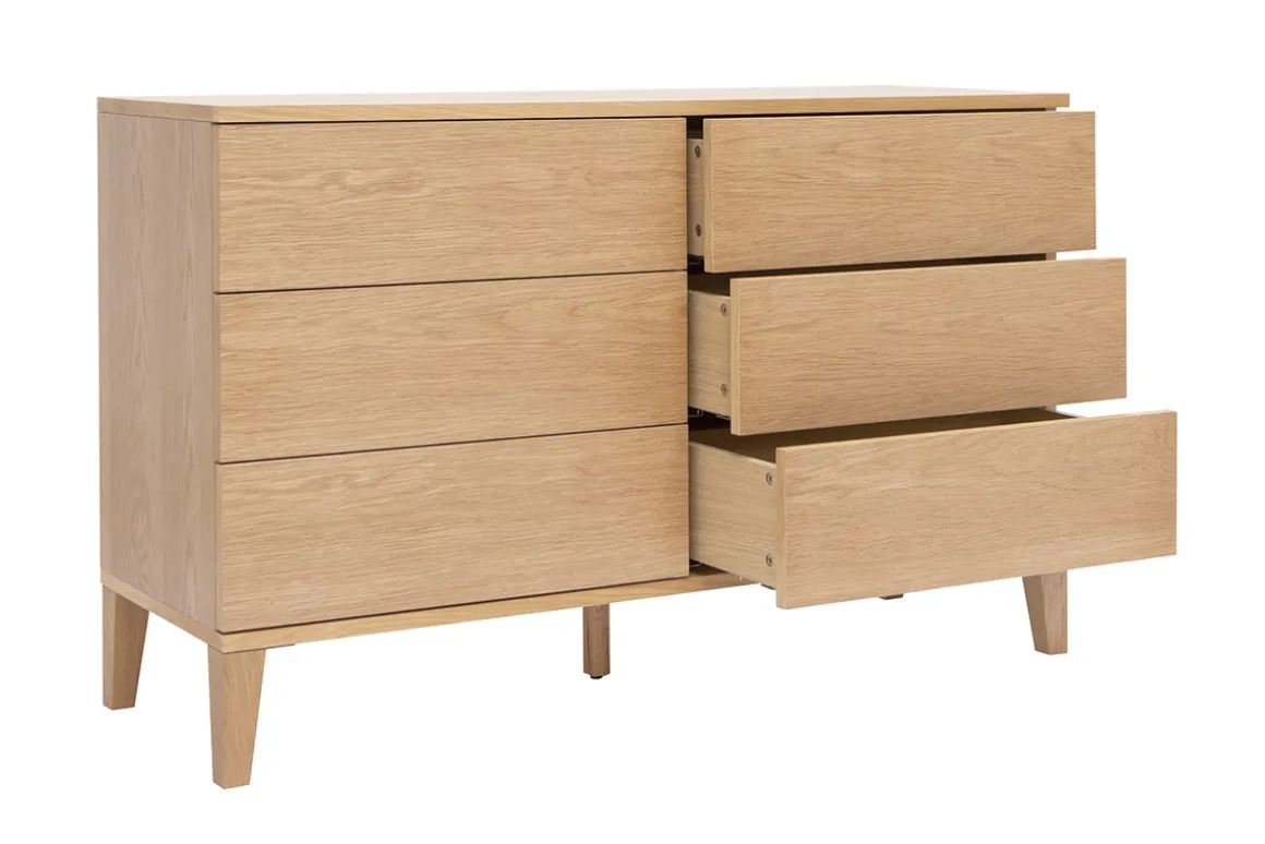 Best Miliboo Cómoda de 6 cajones de madera clara 120 cm FREDDY