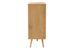 Discount Miliboo Cómoda de madera clara, mimbre y metal negro con 3 cajones 100 cm MANILLE
