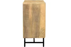Fashion Miliboo Cómoda de madera maciza de mango y metal negro grabado con 3 cajones 70 cm MORISSON