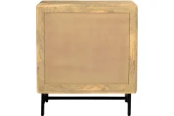 Fashion Miliboo Cómoda de madera maciza de mango y metal negro grabado con 3 cajones 70 cm MORISSON