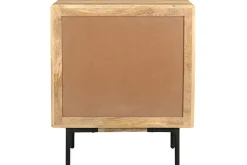 Clearance Miliboo Cómoda de madera maciza de mango y metal negro con 3 cajones 70 cm JUDE