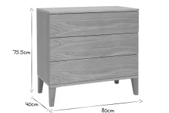 Shop Miliboo Cómoda nórdica de 3 cajones de madera clara FREDDY