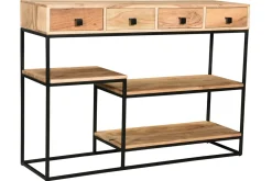 Best Miliboo Consola 4 cajones en cacia y metal negro L115 cm GRENELLE