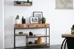 Best Miliboo Consola 4 cajones en cacia y metal negro L115 cm GRENELLE