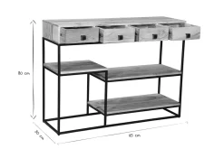 Best Miliboo Consola 4 cajones en cacia y metal negro L115 cm GRENELLE