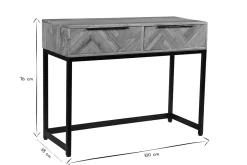 Fashion Miliboo Consola en acacia y metal negro 2 cajones L100 cm STICK