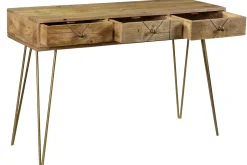 Fashion Miliboo Consola en mango y metal dorado L120 cm LINIUM