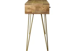 Fashion Miliboo Consola en mango y metal dorado L120 cm LINIUM