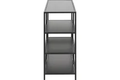 Fashion Miliboo Consola industrial metal negro y madera negra L114 cm TRESCA