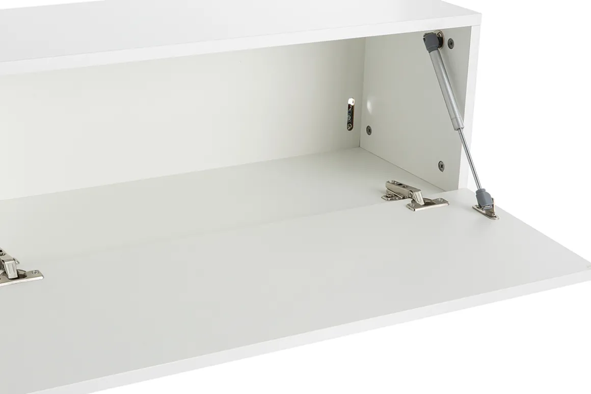 Store Miliboo Elemento de pared TV horizontal lacado blanco brillante ETERNEL