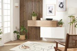 Online Miliboo Elemento de pared TV vertical acabado madera clara ETERNEL