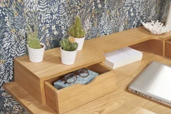 Best Sale Miliboo Escritorio con almacenaje de madera clara 120 cm PULITO