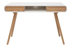 Clearance Miliboo Escritorio con puertas correderas y rejilla L120 cm OLYMPE