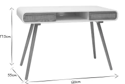 Clearance Miliboo Escritorio con puertas correderas y rejilla L120 cm OLYMPE